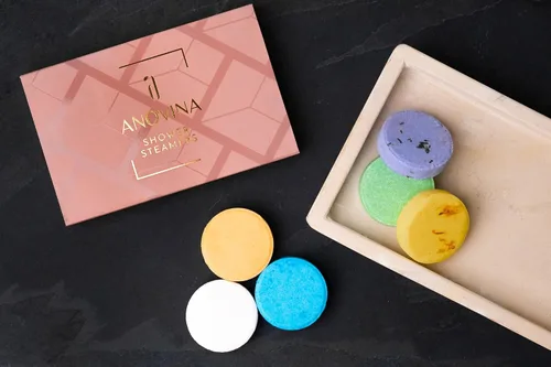 Vista 7 de Anovina Caja de regalo de aromaterapia hecha en Estados Unidos, regalos de cuidado personal para mujeres y hombres, bombas de ducha totalmente