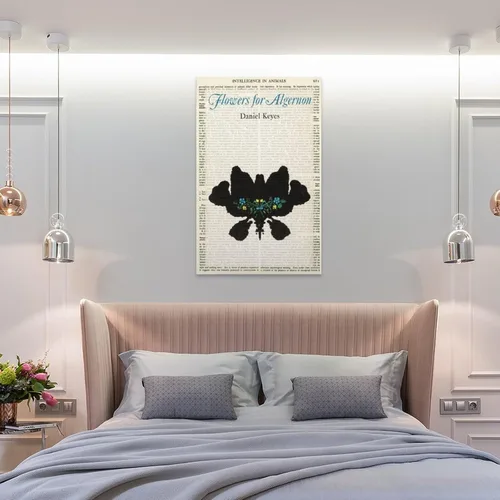 Vista 8 de Daniel Keyes - Pósteres de cubierta de libro con diseño de flores para algernon para habitación, estética y decoración, lienzo, pósteres e