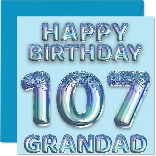 Vista 288 de Stuff4 Tarjeta de primer cumpleaños para niños, globo de fiesta con purpurina azul, tarjetas de feliz cumpleaños para niño de 1 año, nieto, hijo, 57