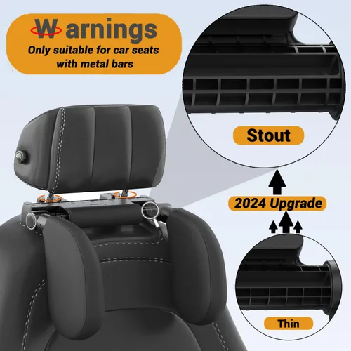 Vista 7 de Almohada para reposacabezas de automóvil, reposacabezas de espuma viscoelástica gruesa, almohada de soporte para el cuello, reposacabezas ajustable