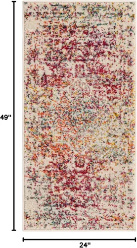 Vista 2 de Unique Loom Richmond Collection - Alfombra de área con medallón (2 pies x 4 pies 1 pulgada, color multicolor claro/negro)