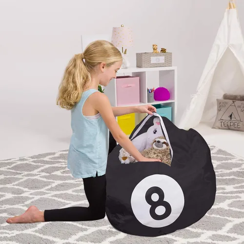 Vista 68 de Posh Creations Funda de puf para niños con almacenamiento para animales de peluche - Organizador de juguetes para niños, Mediano 68.58 cm - Lona