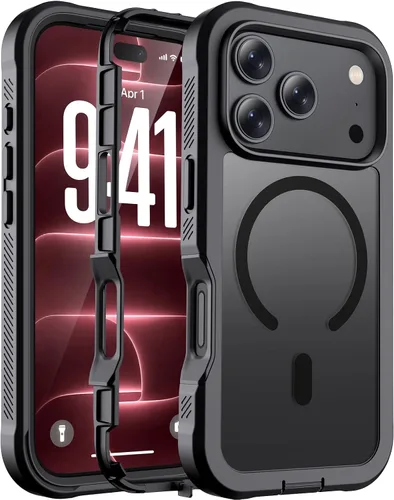 Vista 12 de Funda magnética para iPhone 17, protección resistente, color blanco antiguo