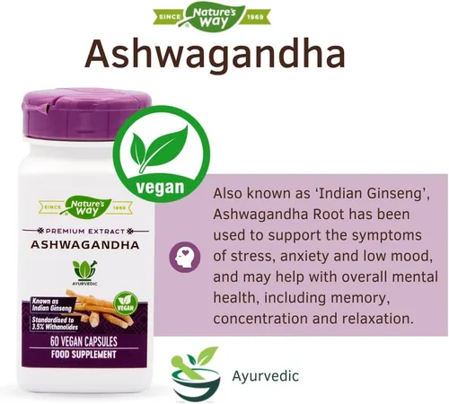 Vista 3 de Nature's Way - Ashwagandha, 60 cápsulas vegetales