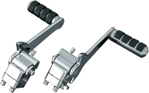 Vista 10 de Kuryakyn 7926 Estriberas de motocicleta: Estriberas ajustables para pasajero para motocicletas Harley-Davidson de 1993-2006 con montaje fijo Cromado