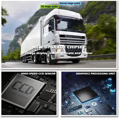 Vista 6 de Cámara de retroceso inalámbrica HD para camiones 7 pulgadas LCD Monitor Cámara de visión trasera para camiones autobús remolque excavadora vehículo