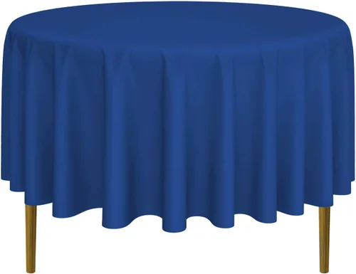 Vista 13 de Lann's Linens - Mantel redondo premium de 70 pulgadas para bodas/banquetes/restaurantes - Mantel de tela de poliéster - Azul bebé