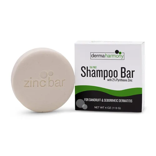 Vista 8 de Dermaharmony Barra de champú de zinc con piritiona al 2% - Árbol de té (4 onzas)