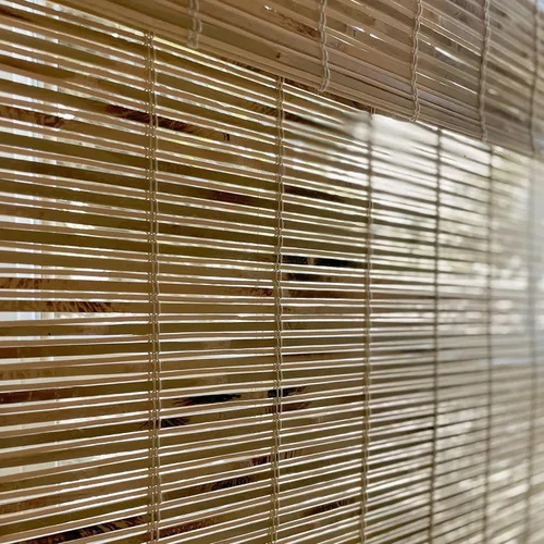 Vista 5 de MOOD Persianas de bambú personalizadas Aloha Persianas romanas de bambú inalámbricas para ventanas y puertas (tejido natural) Aloha