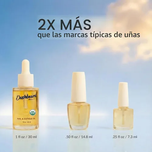 Vista 8 de Dashboard Beauty Aceite de uñas para cutículas, hidratante de uñas avanzado y fortalecedor de uñas premium con jojoba, vitamina E, repara las uñas