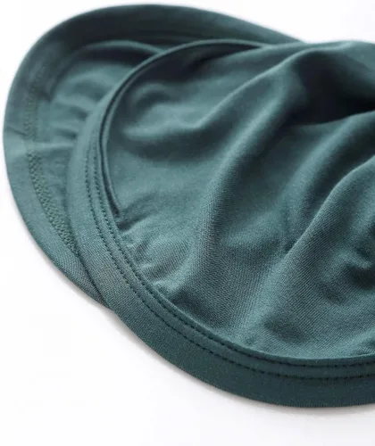 Vista 5 de Conjunto de gorro anudado para bebés recién nacidos, de viscosa de bambú, suave, con mitones