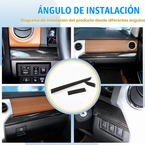 Vista 7 de Panel de instrumentos de control central de ABS, panel decorativo para Toyota Tundra 2014-2021, posición de conducción, ajuste lateral, 3 piezas
