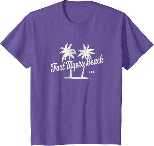 Vista 64 de Fort Myers Beach Florida Vintage 70s Palm Trees Graphic T-Shirt