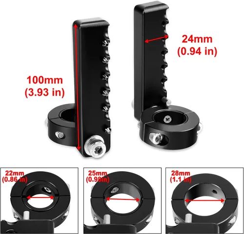 Vista 8 de GUAIMI Clavijas de carretera para motocicleta, clavijas ajustables de ajuste universal para motocicleta con protector de motor de 0.866 in, 0.984