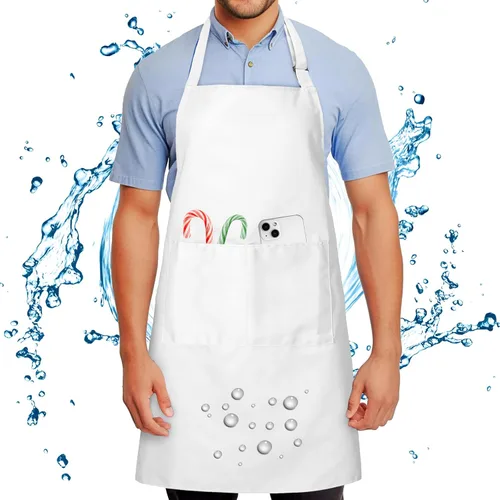 Vista 11 de Chef Apron for Men and Women Wash Free Bib Apron with 2 Pockets Water & Oil Proof Adjustable Aprons
