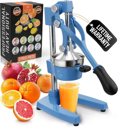 Vista 42 de Zulay Kitchen Exprimidor de hierro fundido, exprimidor manual resistente con coladores desmontables para una fácil limpieza, prensa de jugo