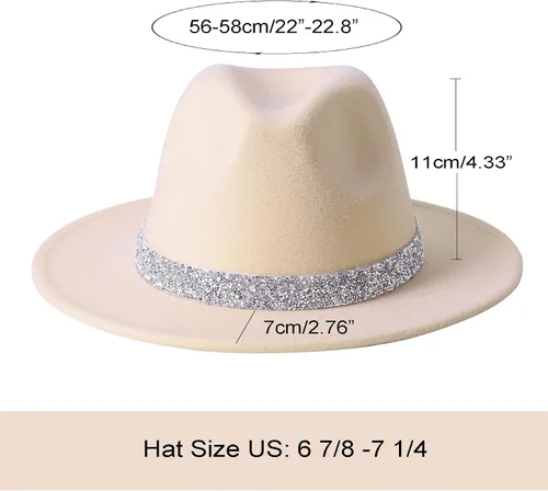 Vista 2 de Lanzom - Sombrero de lana tipo Fedora de estilo retro con cinto alrededor