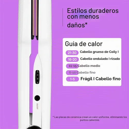 Vista 4 de Conair - Plancha para el cabello, doble cerámica, platos extra anchos de 1 Blanco