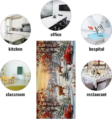 Vista 4 de Cubiertas de luz fluorescente de ciervos navideños para aula, 4 x 2 pies, cubierta roja para luz de techo de automóvil, decoración de hospital