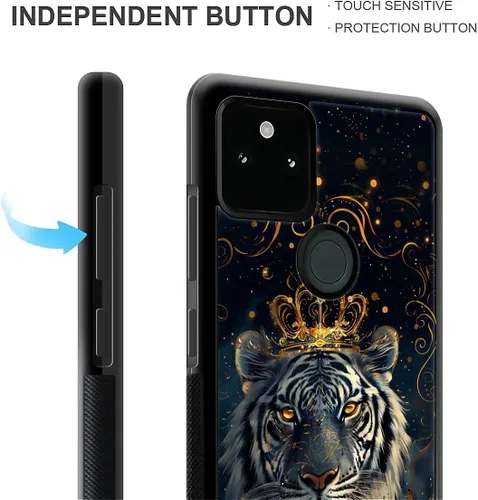 Vista 619 de Compatible con Google Pixel 4A 5G Mobile Case Creative Acrylic Panel trasero Silicona Protección Grip especialmente diseñado para Google Pixel 4A 5G
