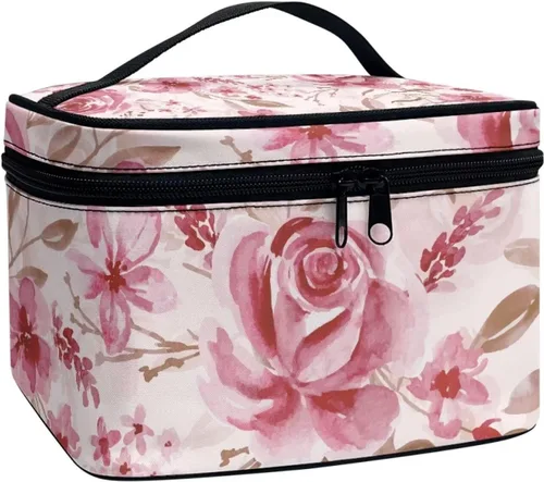 Vista 31 de Flashideas Bolsa de maquillaje para cosméticos Almacenamiento vertical Bolsa de maquillaje de viaje de gran capacidad, Caballo Azteca 1