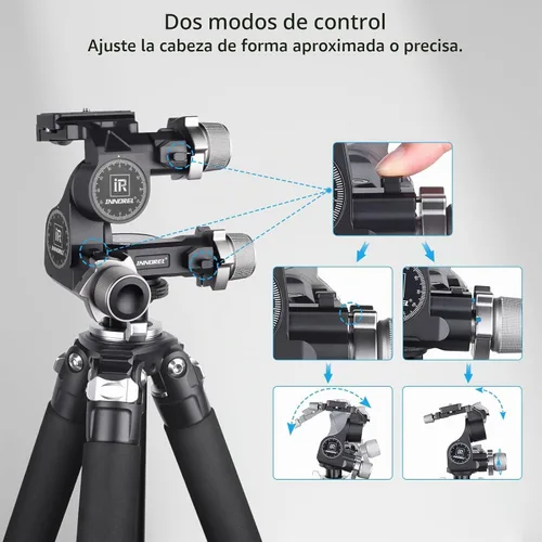 Vista 4 de INNOREL GR7 - Cabezal de trípode con engranaje de 3 vías para fotografía