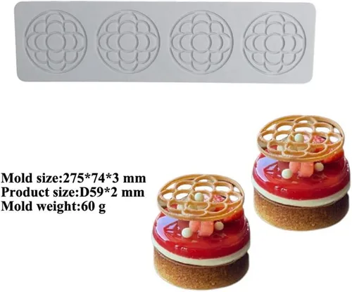 Vista 3 de Molde de silicona en forma de flor 3D para fondant de encaje, molde para pastel de azúcar para cupcakes de arcilla polimérica Sugarcraft, caramelo