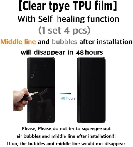 Vista 4 de [2 juegos de 9 piezas] Protector de pantalla para Samsung Galaxy Z Fold 5 5G 2023 Premium TPU con protector de bisagra
