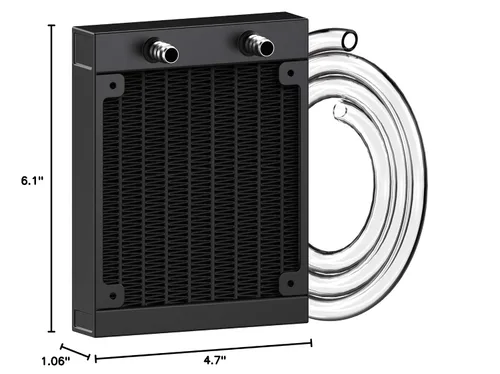 Vista 7 de Clyxgs Radiador de refrigeración por agua, radiador intercambiador de calor de aluminio de 12 tubos con tubo para PC CPU, computadora, sistema
