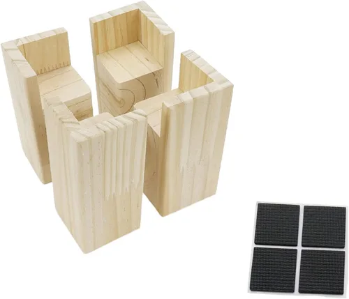 Vista 12 de 4 elevadores cilíndricos de madera para sofá, silla, mesa Inner Dia.1.69",Increase Height 2",Wooden Solid Original Color,DIY