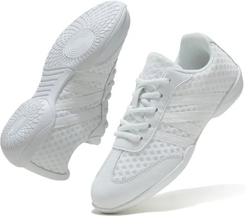 Vista 3 de Zapatos de animación blancos para niñas y mujeres, zapatos de animación para jóvenes, niñas, zapatos de competición, equipo de baile, tenis