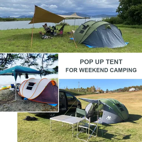 Vista 8 de 6 Person Easy Pop Up Tents for Camping - AYAMAYA Double Layer Waterproof Instant Tent with Vestibule & Porch, Large Size Family Tent Automatic Setup