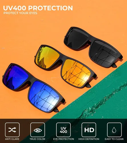 Vista 5 de KALIYADI Lentes de sol polarizados para hombres y mujeres, lentes de sol polarizados con protección UV para conducir, pescar y jugar golf