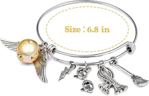 Vista 6 de Fancy Space Pulseras con dije de hechicero, pulsera de Halloween con temática de hechicero, ajustable de 6.8 pulgadas, regalo de cumpleaños