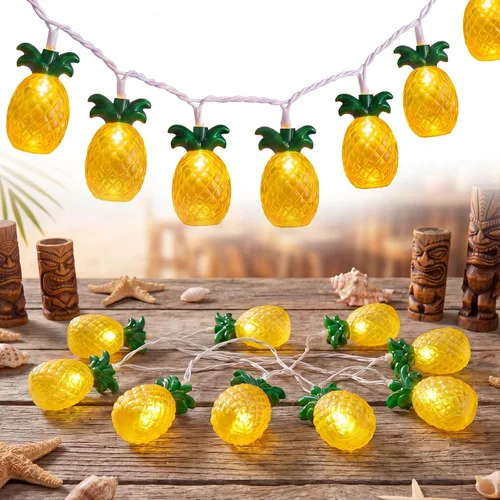 Vista 19 de Luces de calabaza de Halloween para exteriores, 2.6 m enchufables, luces de cadena naranjas para decoración de Halloween con 10 luces LED de Jack O