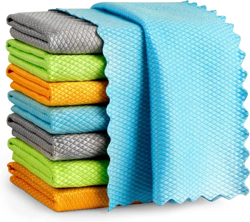 Vista 10 de AIDEA Paño de limpieza de vidrio de microfibra, 12 unidades, paño de limpieza mágico gris 11 × 11 pulgadas