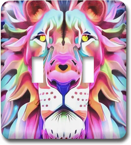 Vista 3 de 3dRose An Unreal Dreamlike Lion Fantasy Art 2 plug outlet cover