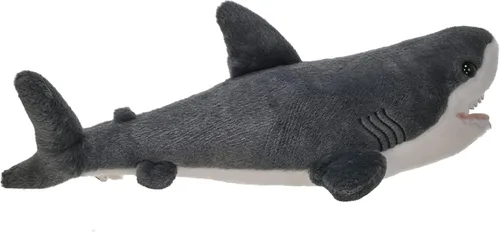 Vista 9 de Wild Republic Gran tiburón blanco de peluche, peluche de juguete, regalos para niños, Cuddlekins de 13 pulgadas