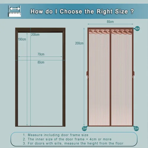 Vista 5 de Puerta mosquitera magnética para garaje de 27 x 70 pulgadas, se adapta a puertas de 25 x 68 pulgadas, con potentes imanes aptos para mascotas