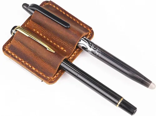 Vista 6 de Portalápices de cuero para cuaderno diario, soporte para bolígrafo de cuaderno, soporte de pluma de cuero, clip de bolígrafo para cuaderno, soporte