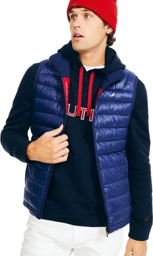 Vista 24 de Nautica Chaqueta acolchada de peso medio con capucha y ribete de piel sintética para mujer Negro