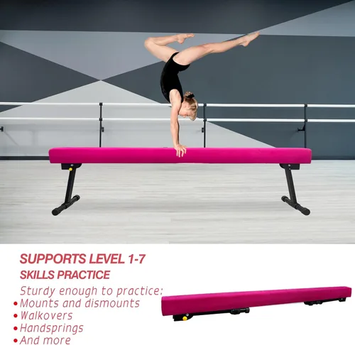 Vista 2 de 86 York, viga de equilibrio de gimnasia de 6 pies/8 pies, equipo de gimnasia de barra de nivel alto y bajo para niños/adultos, viga de gimnasia