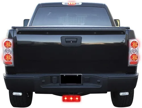 Vista 9 de Bully CR-007XL Cubierta de enganche de plástico ABS de acabado negro con luz de freno LED extra grande universal para camiones, compatible
