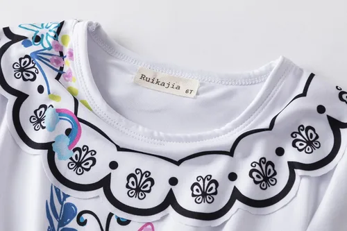 Vista 3 de Ruikajia Encanto Mirabel Vestido Isabela Luisa Disfraz de Madrigals Azul Patchwork 3T