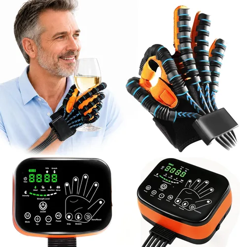 Vista 12 de Guantes robot de rehabilitación para pacientes con demencia, accidente cerebrovascular y hemipalia, rehabilitación de funciones de manos y dedos