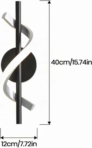Vista 4 de Apliques de pared modernos, lámparas de pared de 9 W, lámparas de pared LED de aluminio para dormitorio, sala de estar, pasillo, hotel