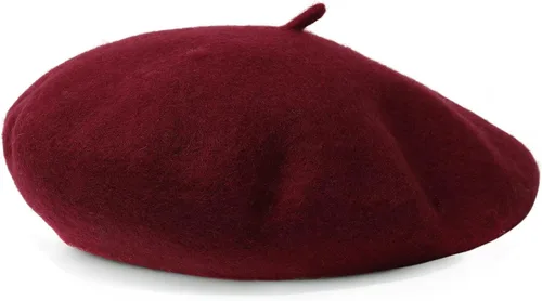 Vista 65 de Boina de lana francesa para mujer, gorra de invierno clásica de color sólido