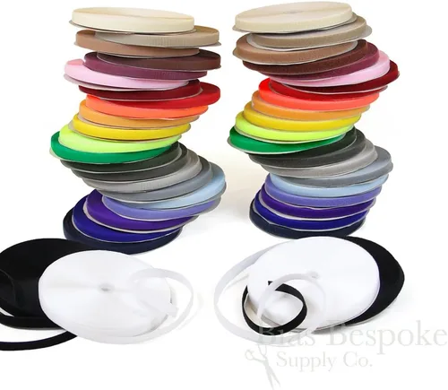 Vista 2 de Rollos de cinta de fijación con gancho y bucle para coser de 5/8 pulgadas de ancho, color verde césped Astro (neón)