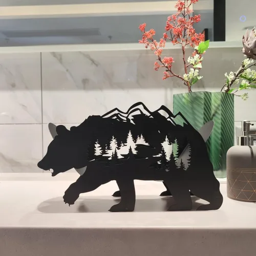 Vista 7 de Teaeeno Funny Bear - Soporte de papel higiénico de almacenamiento de animales, para baño, organizador de papel higiénico de animales de metal