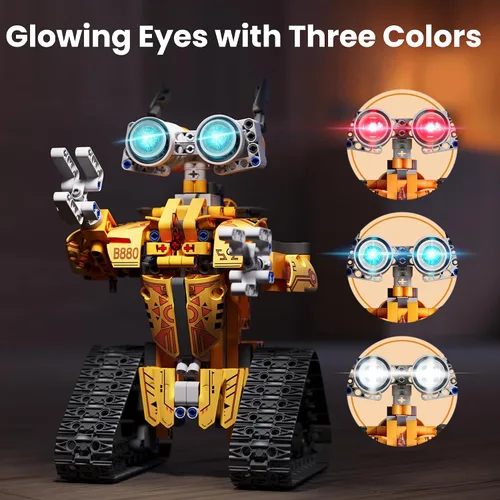 Vista 5 de Sillbird Kit de construcción de robot con control remoto, regalos STEM para niños de 8 a 12 años, juego robótico de codificación técnica
